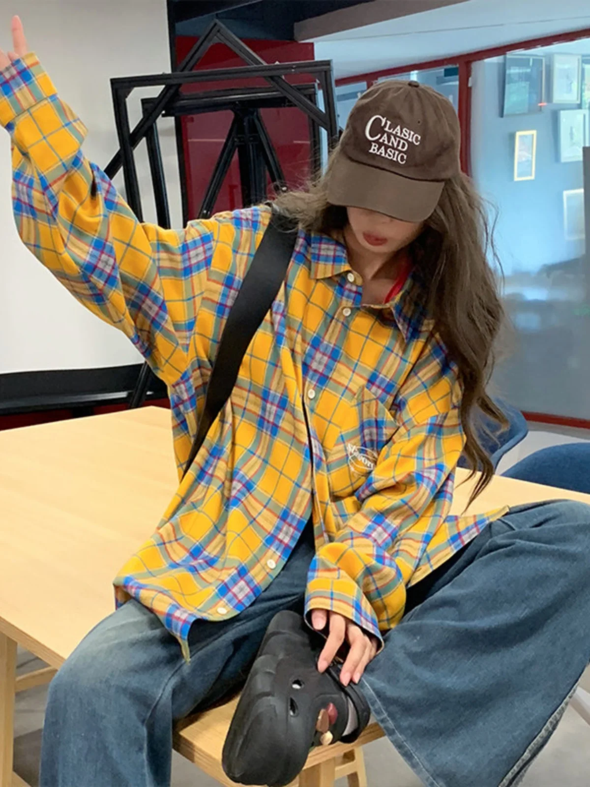 

Американский Sle Plaid Long Sve irt Пара Винтаж Защита от солнца Мужская модная брендовая тонкая верхняя одежда в японском стиле