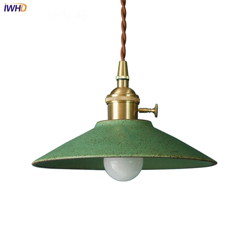 

IWHD 20cm Ceramic LED Pendant Lamp Copper Nordic Hanglamp Fixtures Bedside Lighting For Dining Living Room Lampara De Techo