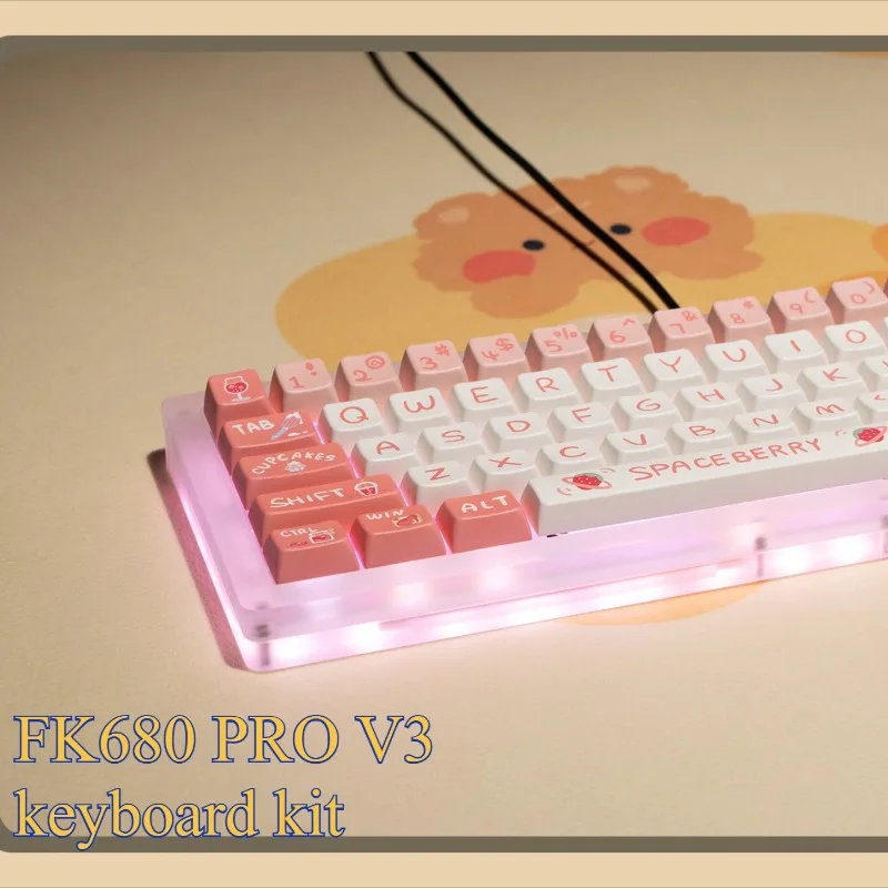 Block Boy FK680 PRO V3 Keyboard Kit Customized Acrylic CNC Wired Kit RGB Hot Swap Gaming Office Mechanical Keyboard Accessories
