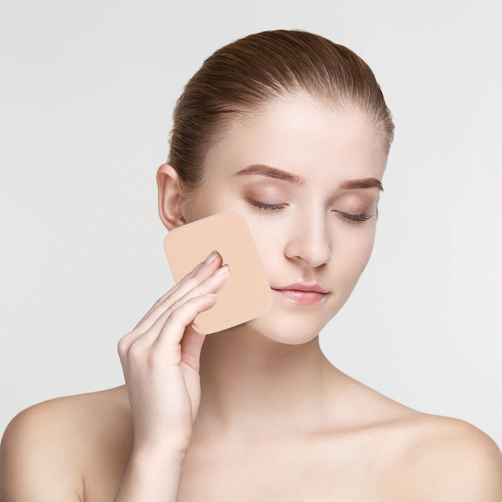 2 stuks poederdonsdoos voor gezichtspoeder foundation spons concealer make-up schoonheid compacte gezichtsbladerdeeg blender glad