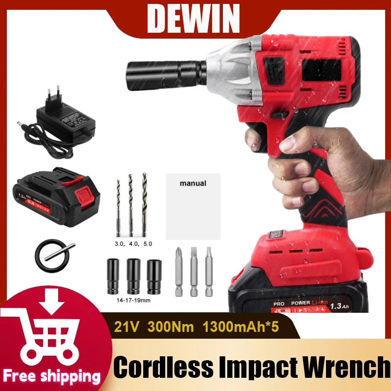 

DEWIN 21V Cordless Impact Wrench Set Brushless Impact Wrench Cordless High Torque Power Tools For Cars Truck Motorcycle Repair