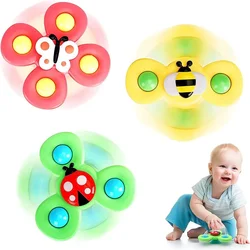 Cartoon Suction Cup Spinner Toy Baby Bath Toys Hand Spinning Toys with Suction Cup Water Play Toy Educational Toys for Baby Kid