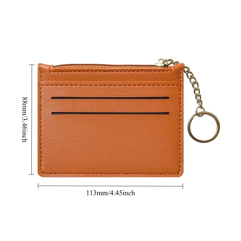 Thin Small Credit Card Holder Wallet Women's PU Leather Key Chain ID Card Case Slim Female Ladies Mini Change Coin Purse Bags
