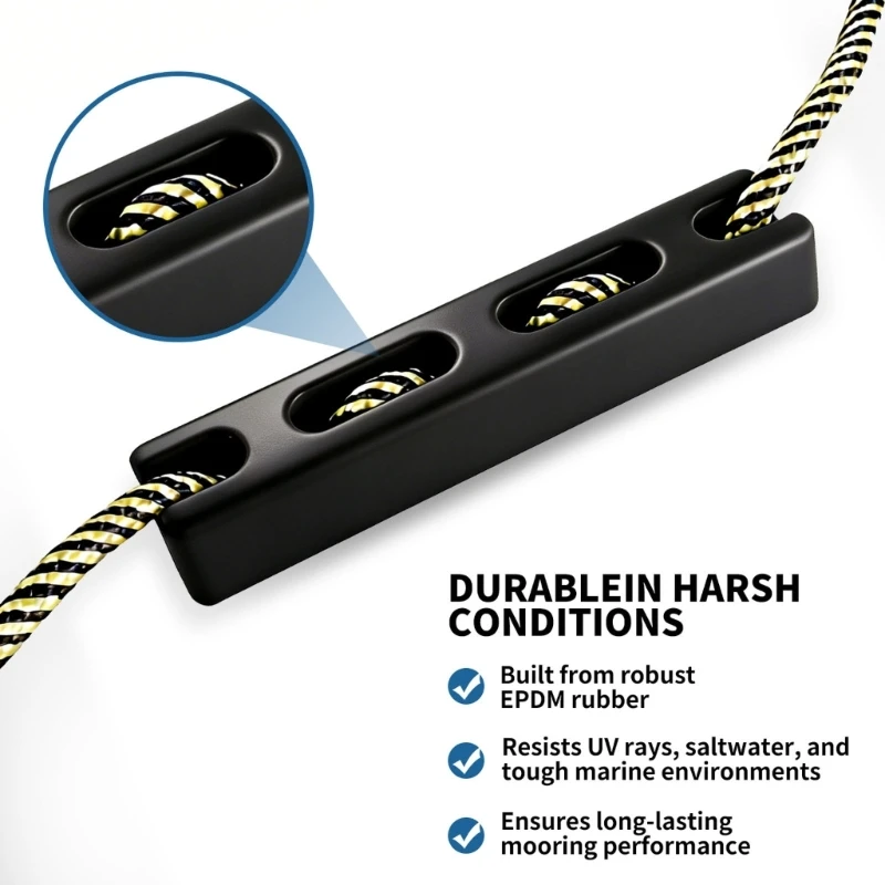 Rubber Marine Dock Line Mooring Snubber For Boats And Yachts With Shock Absorption And Weather Resistance D7YA