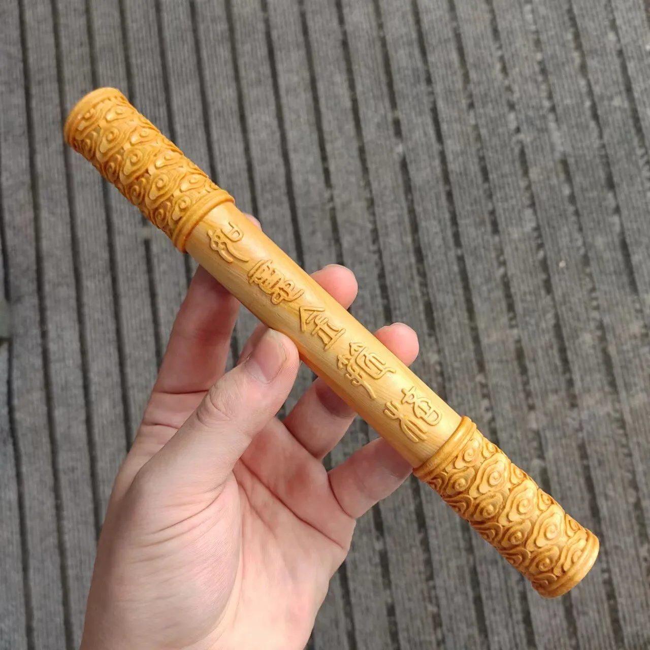 Cliff Cypress Wood Carving Sun Wukong Ruyi Golden Hoop Stick Decoration Handicra
