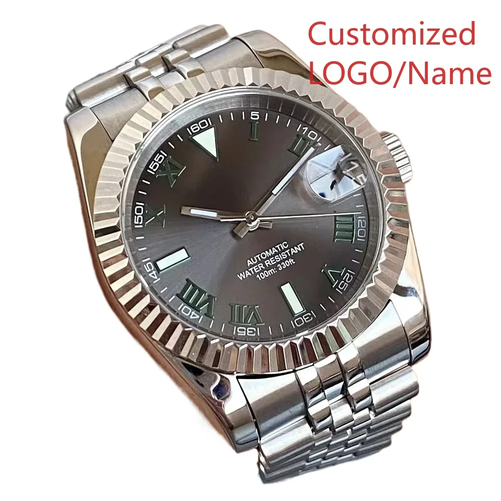 럭셔리 자동 시계 비즈니스 기계식 남성 손목시계 스테인리스 스틸 블랙 블루 사파이어 남성용 시계 맞춤형