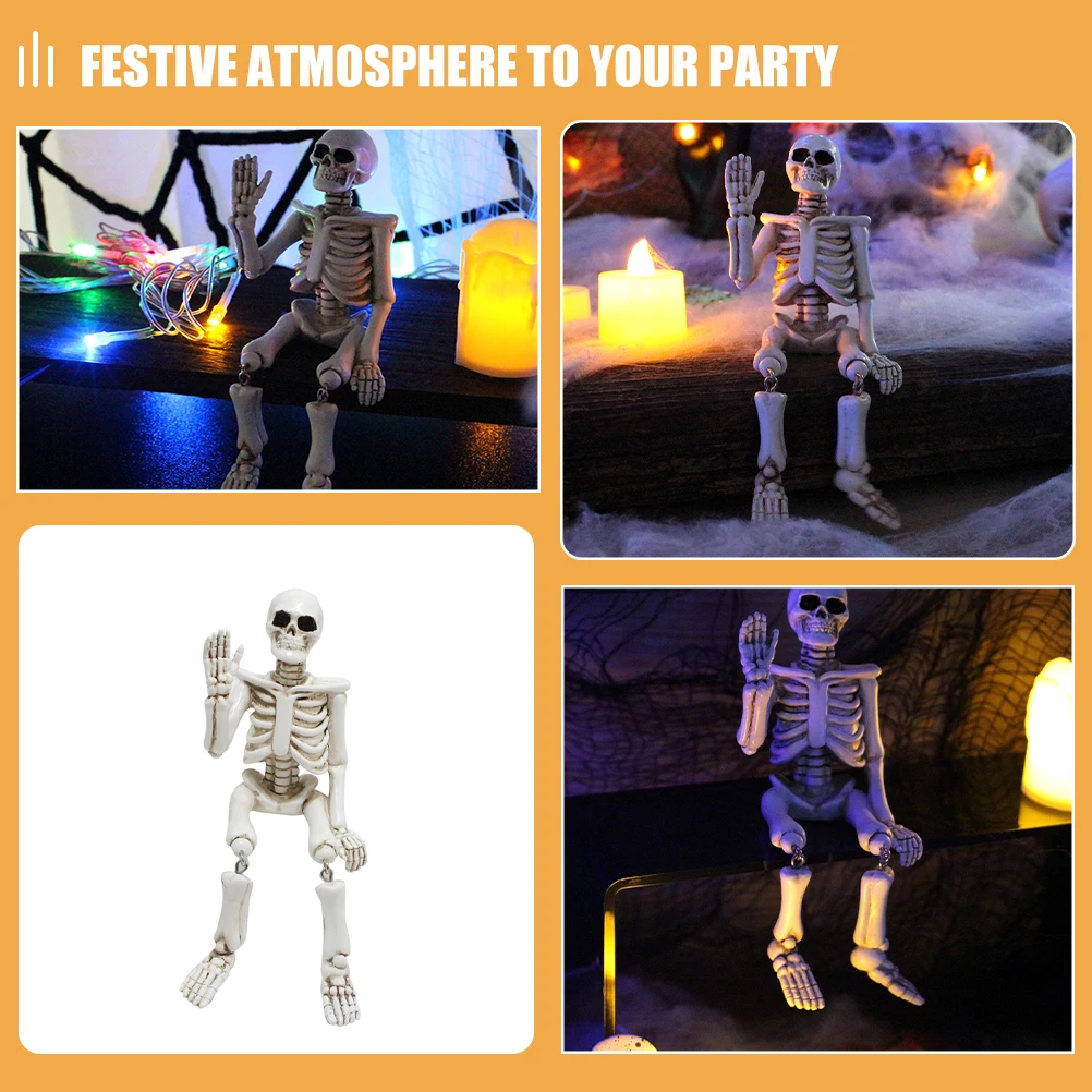

1pcs s Halloween Figurine Resin Garden Sculpture Desktop Decor Home Decoration Cool Skull naments Crafted Bone Statue Party