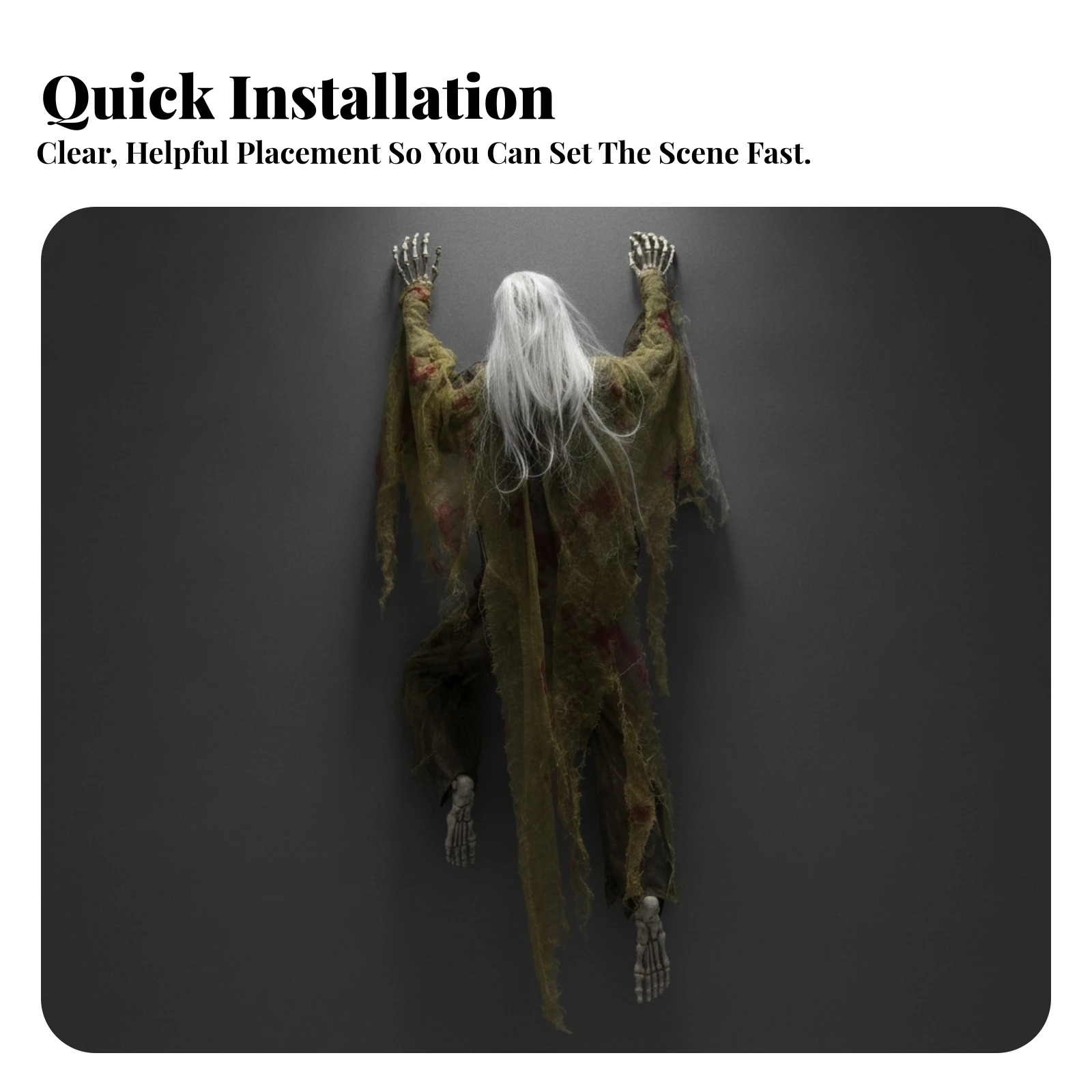 Hanging Ghost Lightweight Crawling Ghost Prop Decorations Outdoor Indoor for Haunted Houses, Graveyard Scenes