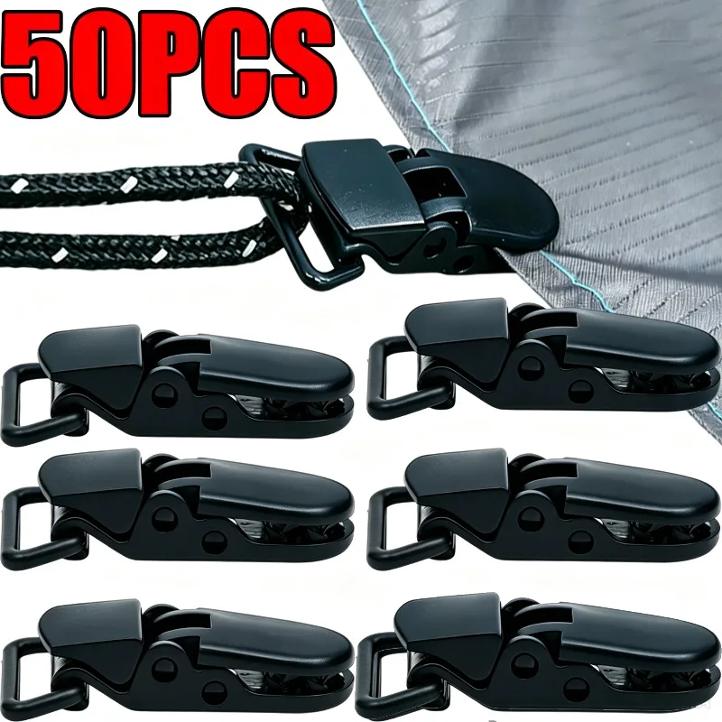50/10pcs Outdoor Tent Clips Awning Tarp Fasteners Heavy Duty Windproof Clamps Camping Canopy Shade Patio Garden Fixing Clamp
