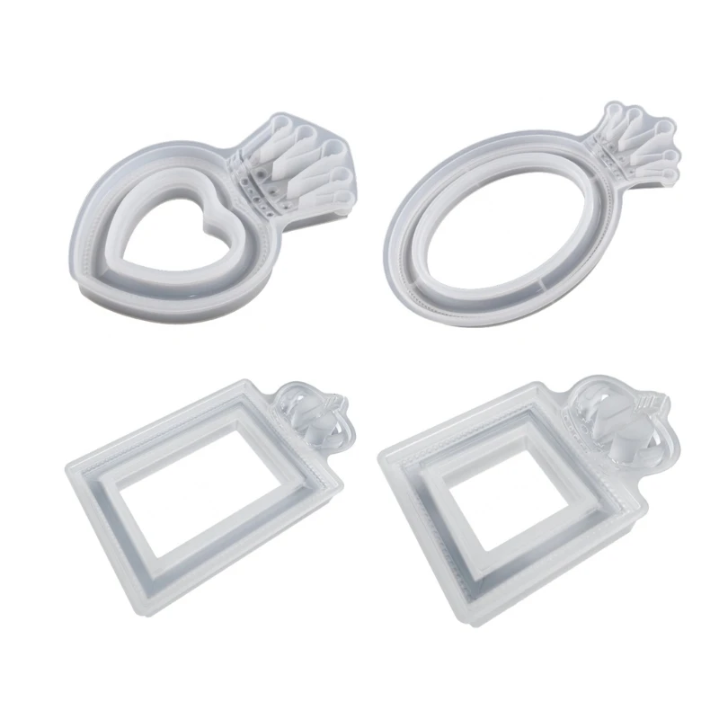 

Oblong Heart Oval Square Picture Photo Frame Epoxy Resin Mold Silicone Mold For Home Decoration DIY Crafts Handmade 3XUA