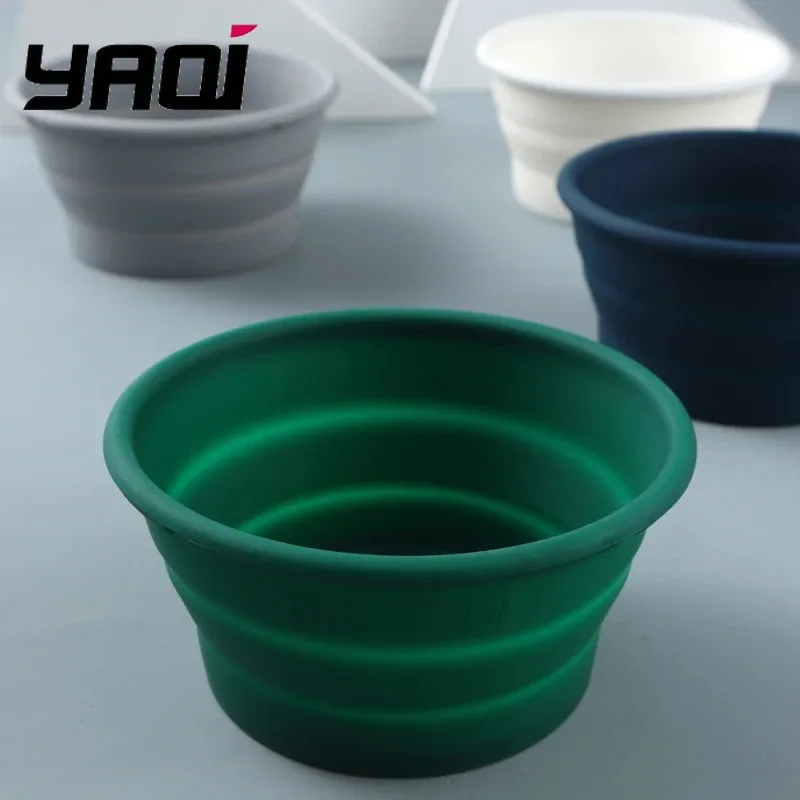 

Yaqi White Color Collapsible Silicone Shaving Bowl For Travel Men Shaving Products