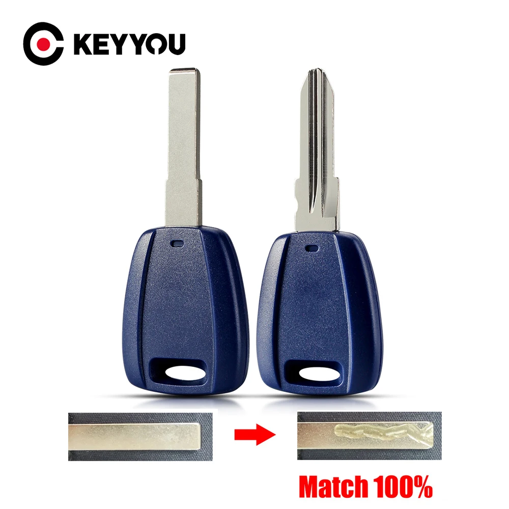 KEYYOU With Cutting Service Transponder Chip Car Key Shell Case For Fiat 500 Ducato Replacement Housing Case SIP22/GT15R Blade