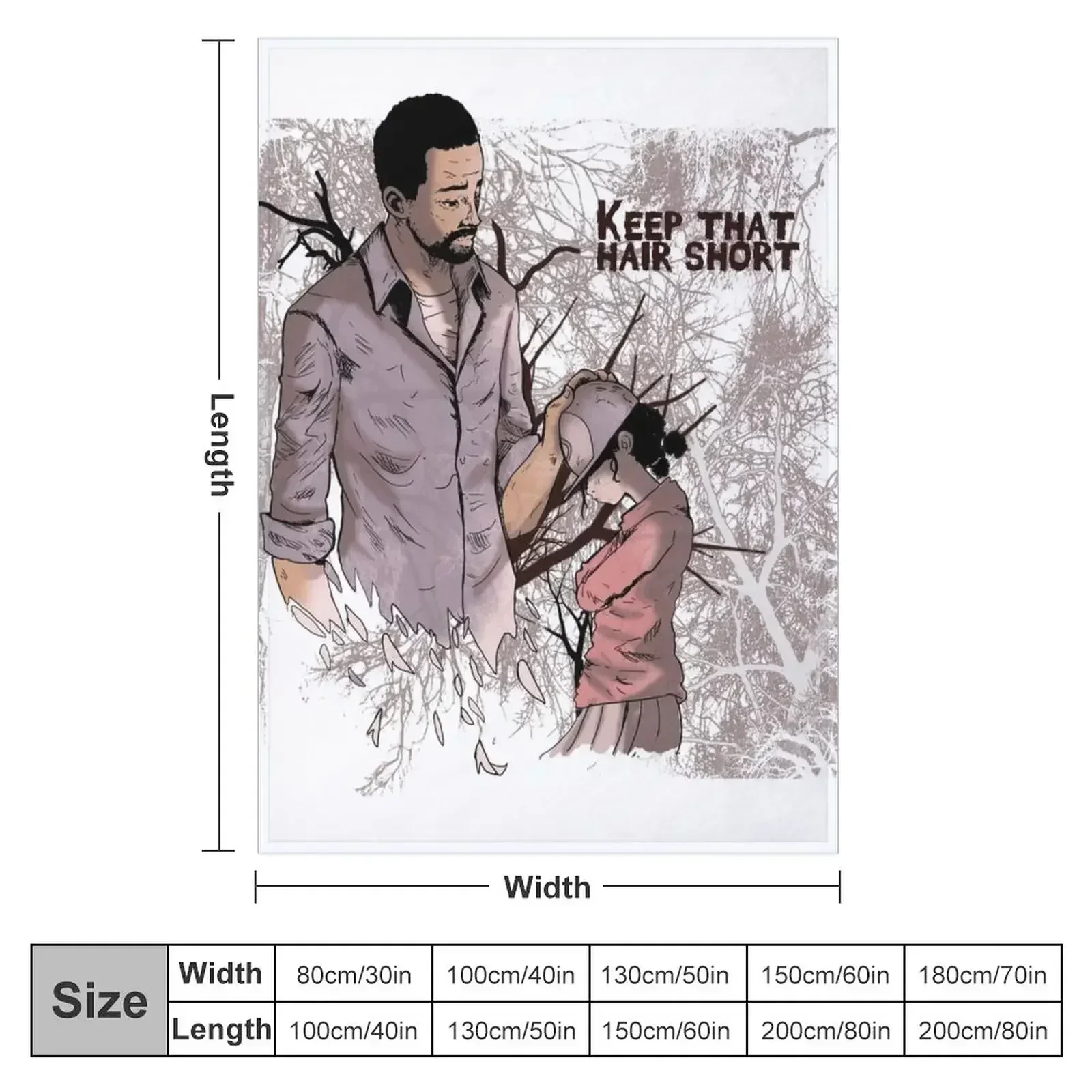 Walking Dead - Lee and Clementine Throw Blanket Durable Warm Blanket for Daily Home Use