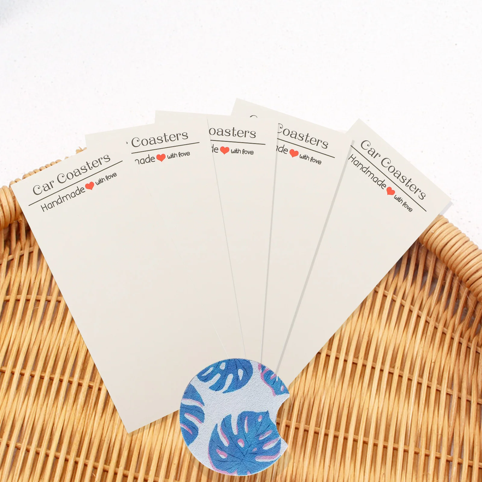 

100 Sets Paper Coaster Card Display Cards DIY Accessories Craft Plastic Packing