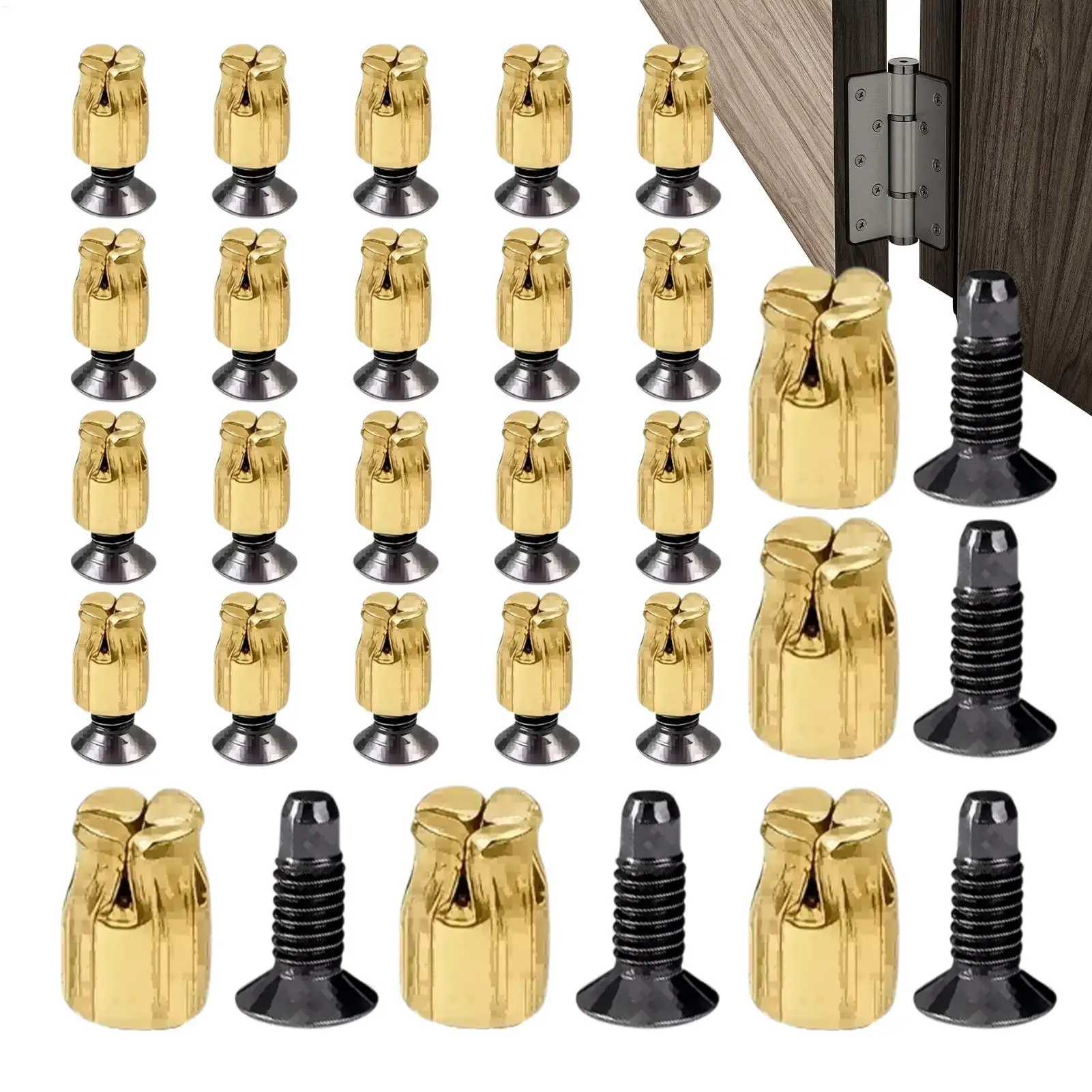 25PCS Door Hinge Repair Kit Stripped Screw Hole Fix With Expansion Metal Inserts Heavy Duty Furniture Hardware For Wardrobe