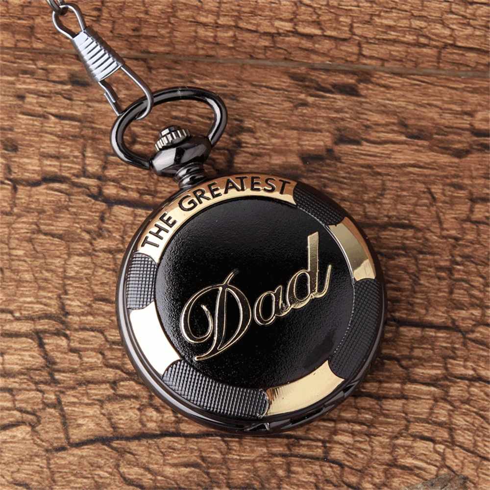 Модные повседневные мужские кварцевые карманные часы «Большой папа» с гравировкой и круглым циферблатом, мужские карманные часы на день отца, подарок Reloj