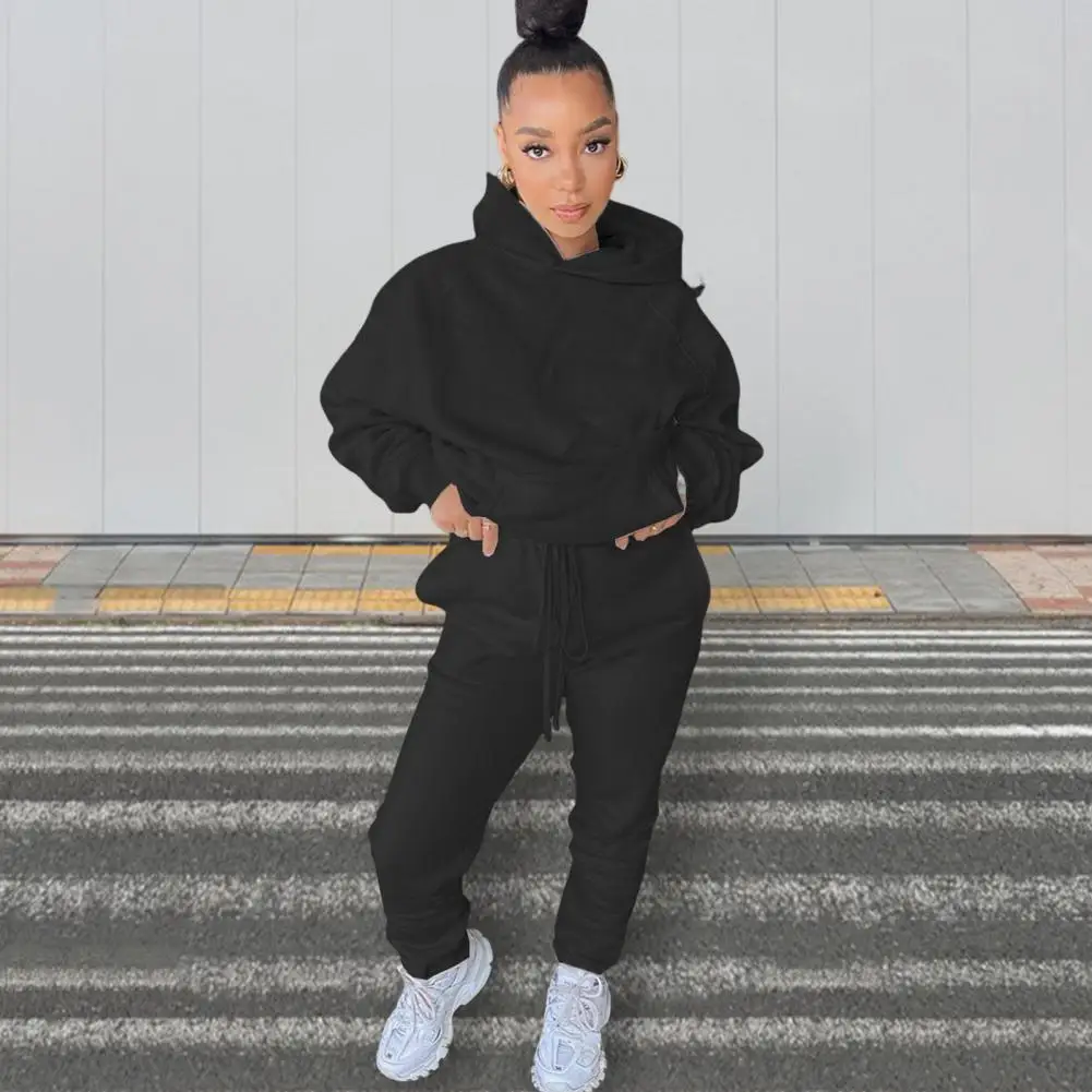 2022 New Tracksuit Women Hoodies Sweatshirt + Pants 2 Pieces Sets Pullover Hooded Running Trousers Autumn Winter Outfits Female