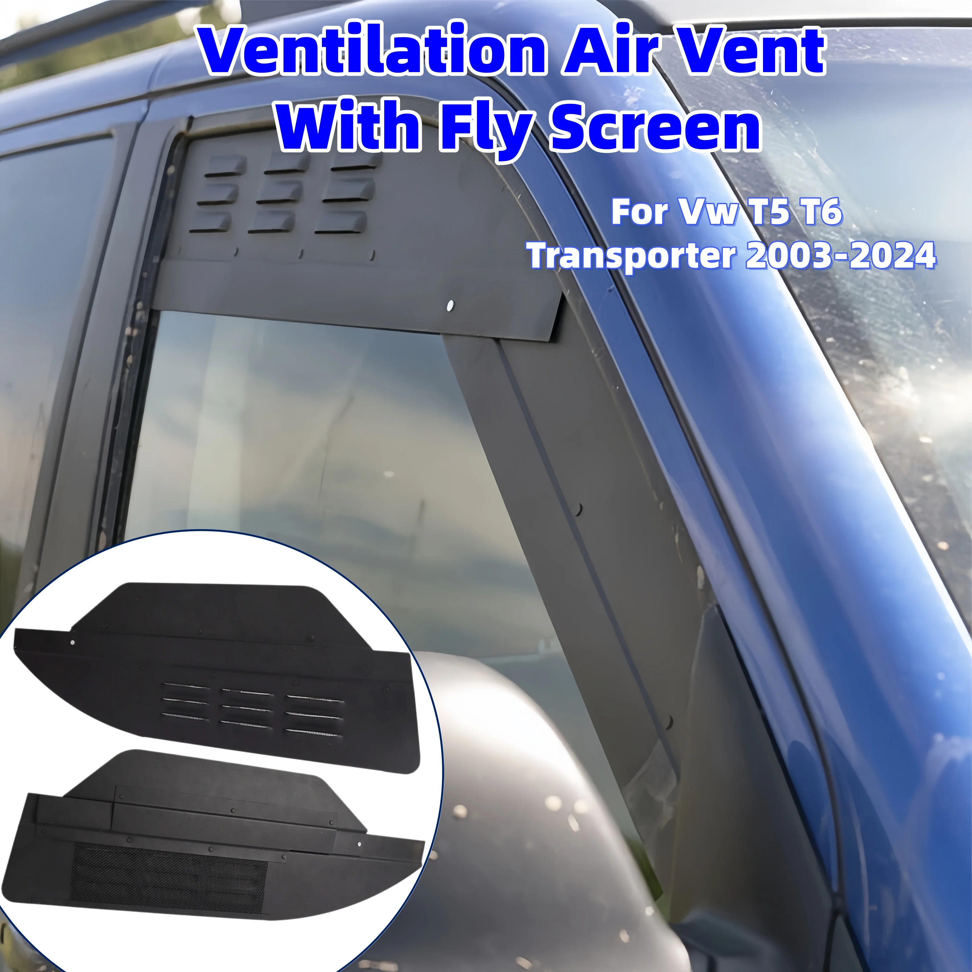 RV-Fensterlüftung mit Fliegengitter für VW T5 T6 Transporter 2003-2024 Wohnmobil Schutz Zubehör