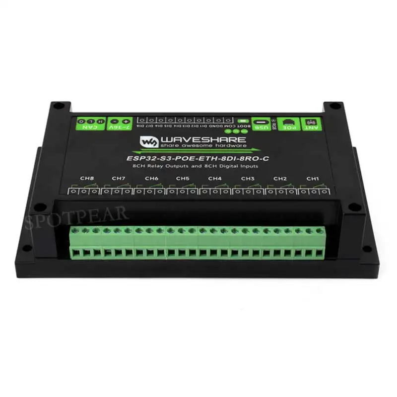 ESP32-S3 산업용 8채널 릴레이 IOT LAN WiFi/블루투스/CAN/RJ45 이더넷/POE