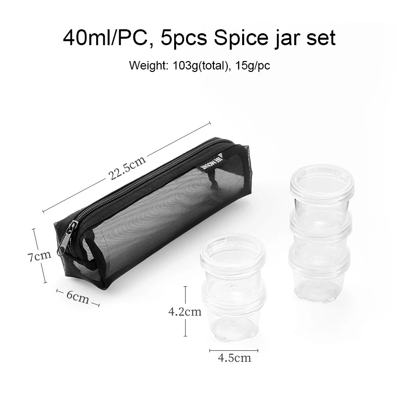 Outdoor seasoning bottle set can be spliced portable travel picnic seasoning box camping seasoning pot barbecue seasoning 40ml