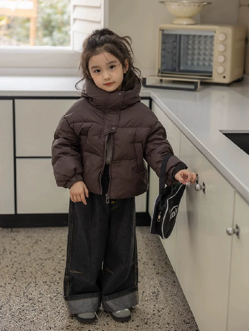 Kinder Warme Daunen-Baumwollmäntel Herbst Winter Jungen Mädchen Gefütterte Jacken Kinderbekleidung Baby Kapuzenparka Oberbekleidung 3-12 Jahre – Detail 8