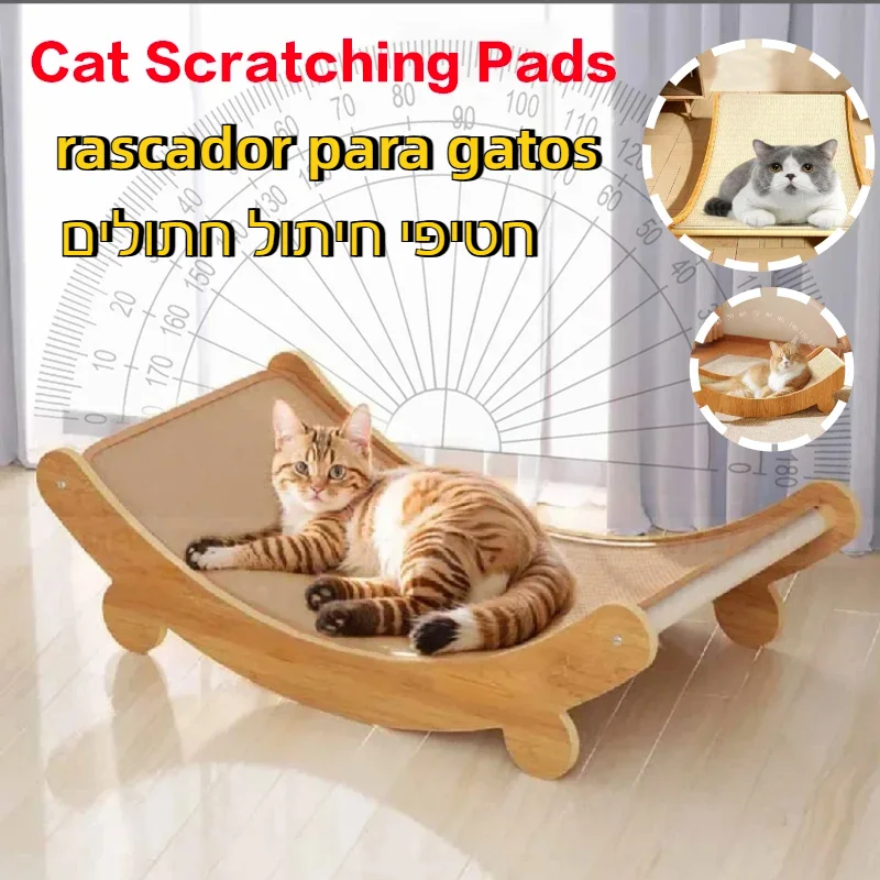 Cat Scratching Pads Wooden Cat Scratch Board Multifuction Cats Sleeping Bed Detachable for Cats Training Grinding Claw Toy Board