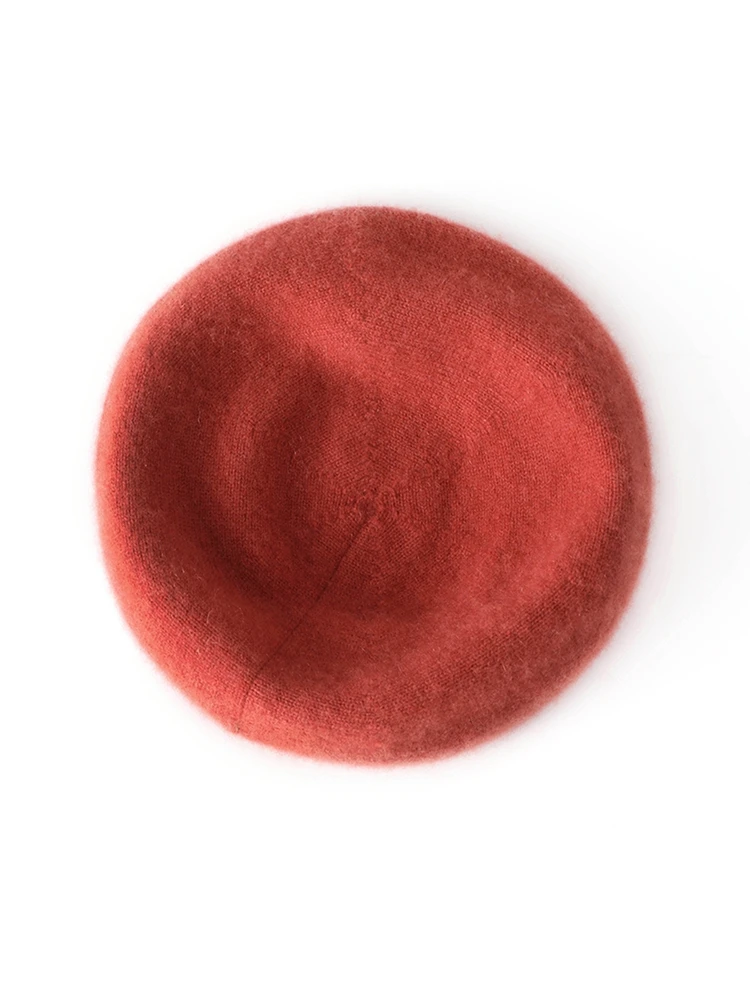 

ADDONEE Autumn Winter Women's Cashmere Beret Hats 100% Cashmere Knit Hats Fashion Soft High Quality Grace Style Beret Hat