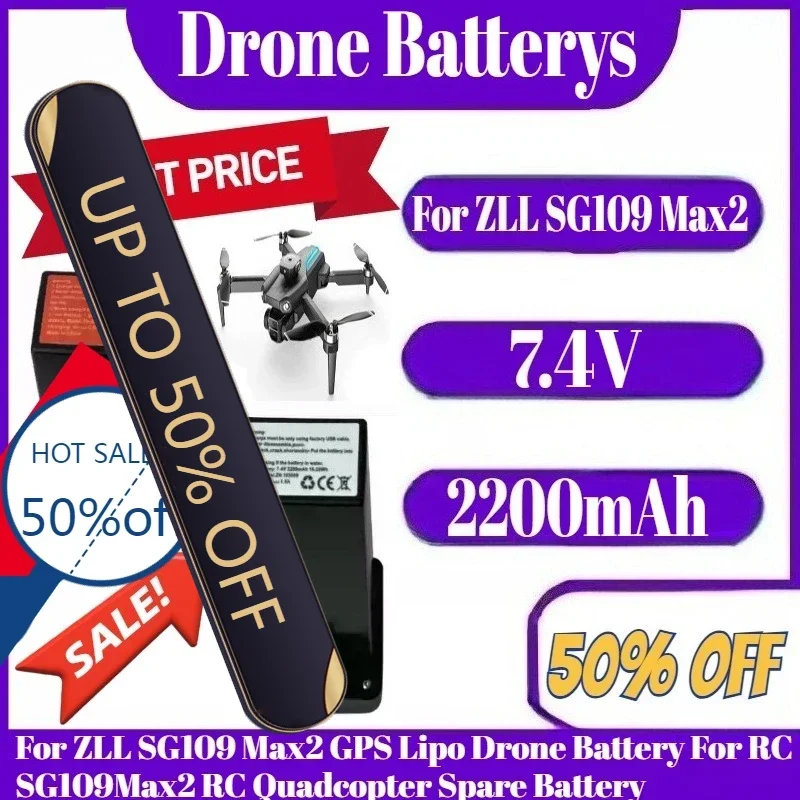 

7.4V 3800mAh For ZLL SG109 Max2 GPS Lipo Drone Battery For RC SG109Max2 RC Quadcopter 7.4V 2200mAh Spare Battery