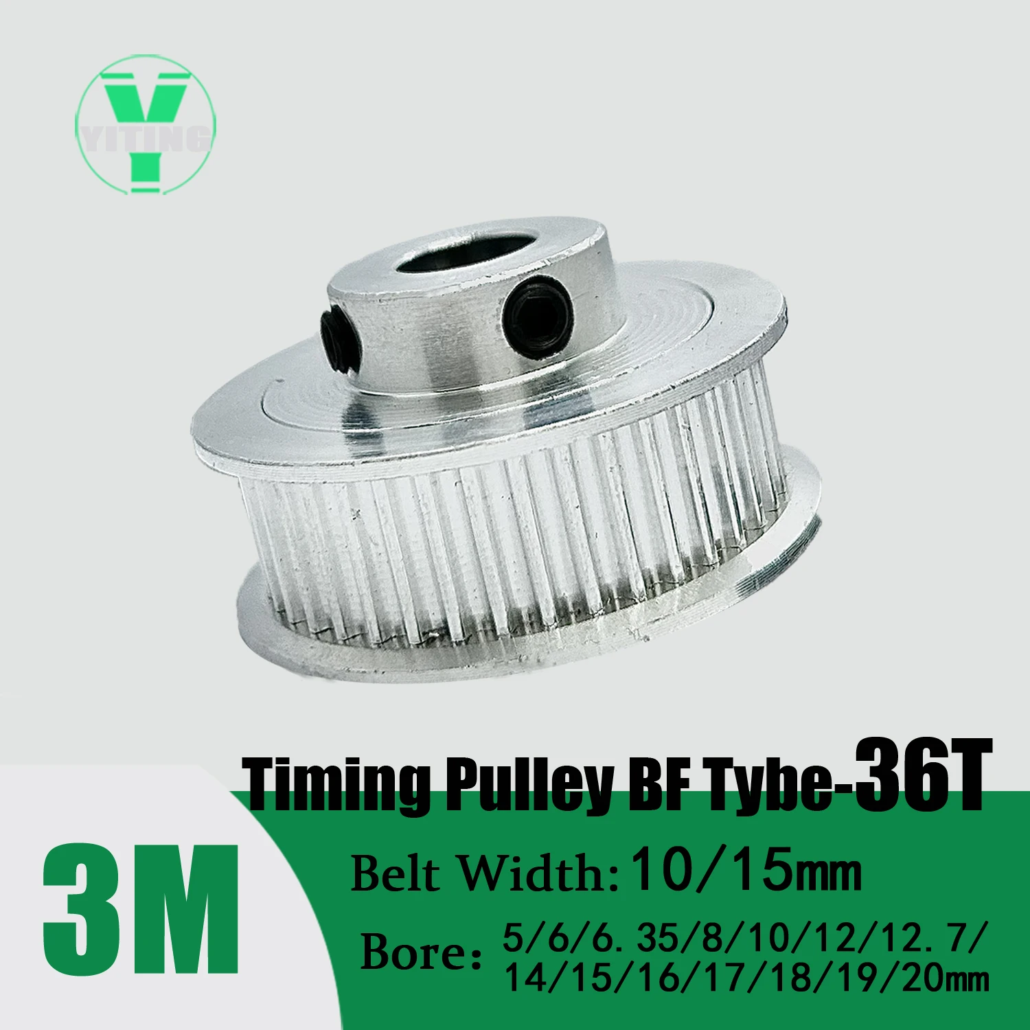 HTD 3M 36 Teeth Timing Pulley Bore 5/6/6.35/8/10/12/12.7/14/15/16/17/18/19/20mm For Synchronous Belt Width 10/15mm 36T Wheel