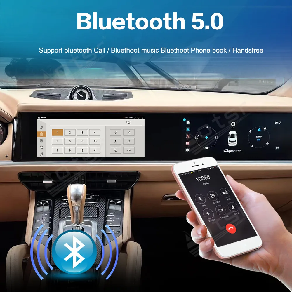 Dual Screen 12.3''For Porsche Cayenne 2010-2017 Central Control Full Dismantling Upgrade 2026 Navigation  Host Car Radio Carplay