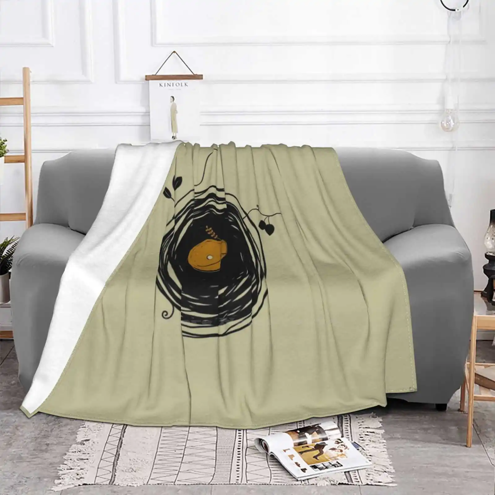 Enchanting Vinyl Records Super Warm Soft Blankets Throw On Sofa/Bed/Travel Cool Vector Dj Music Retro Vintage Graphic Grunge