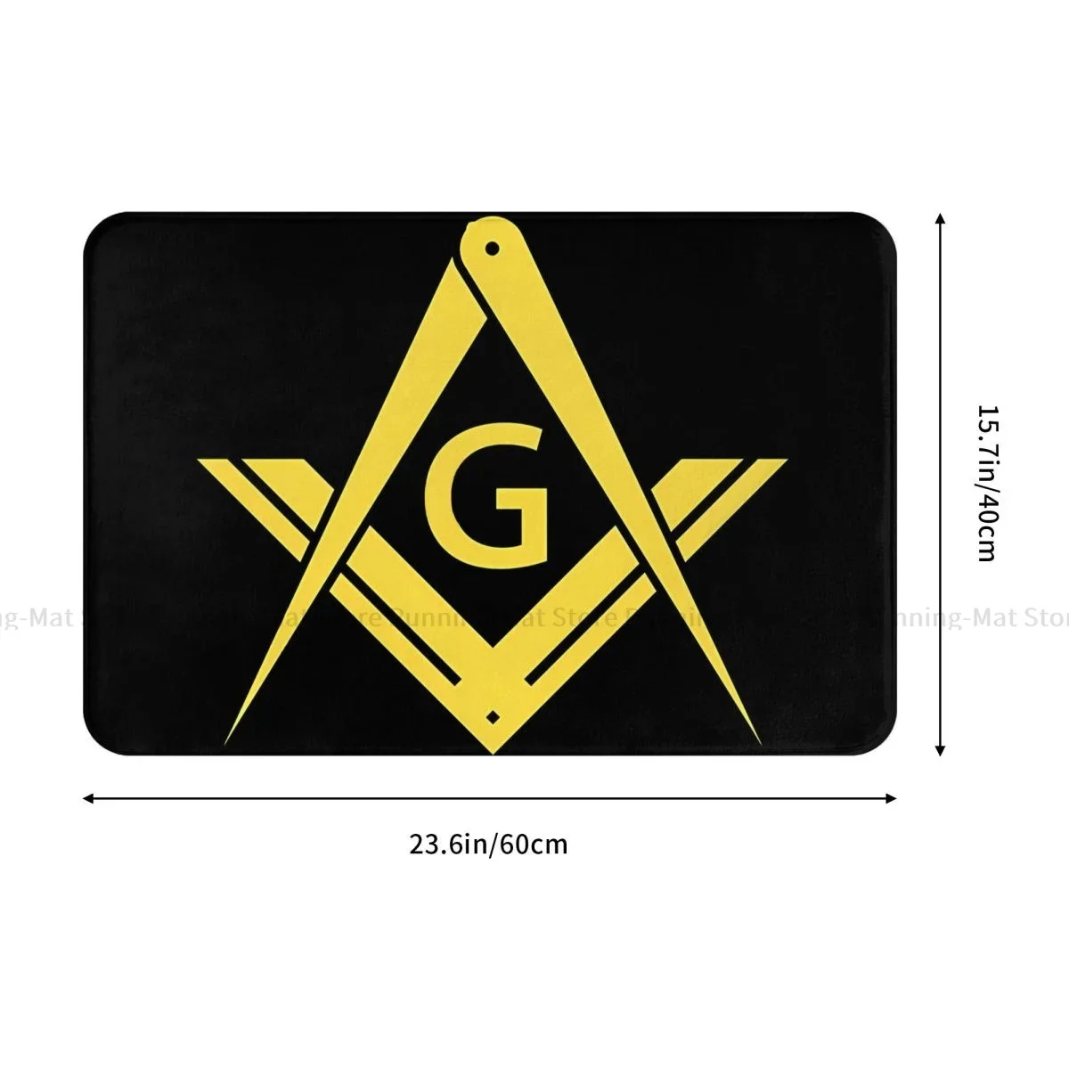 Freemason Non-slip Doormat Square Compass Gold Modern Masonic Bath Bedroom Mat Prayer Carpet Home Pattern Decor