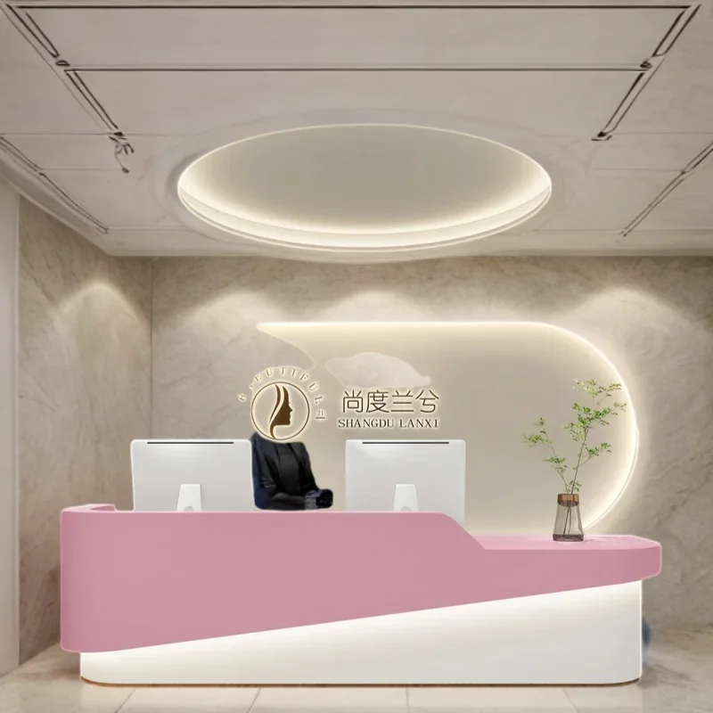 Counter For Bakery Barber Shop Salon Hairdresser Beauty Storage Reception Desk Modern Bar Service Entrances Tables Spa Furniture