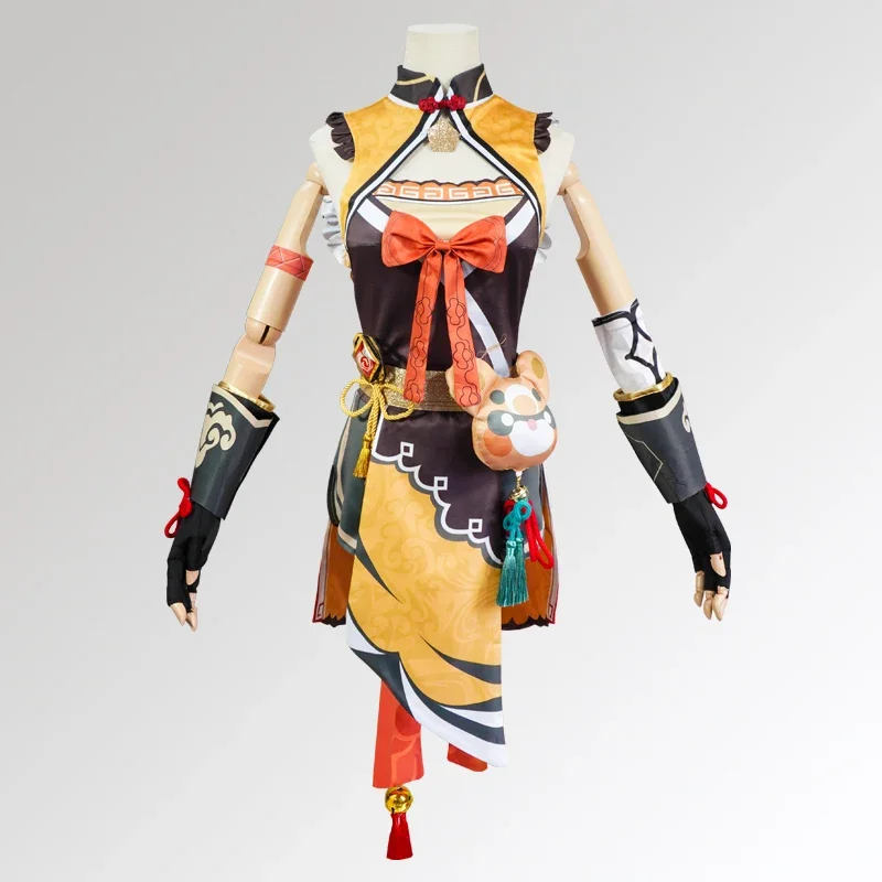 GENSHIN-女性のためのxianglingコスプレ衣装,大人のカーニバルユニフォーム,ハロウィーンパーティーの衣装,仮面舞踏会の衣装,かつら