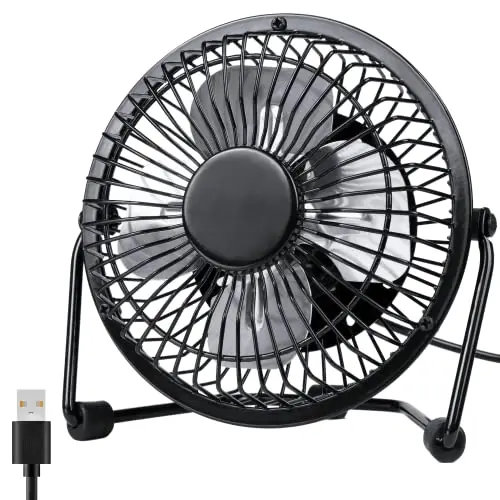 Ventilador de escritorio silencioso, pequeño, USB, giratorio de 360 °, portátil, Mini, para casa, oficina, dormitorio, viaje, Camping