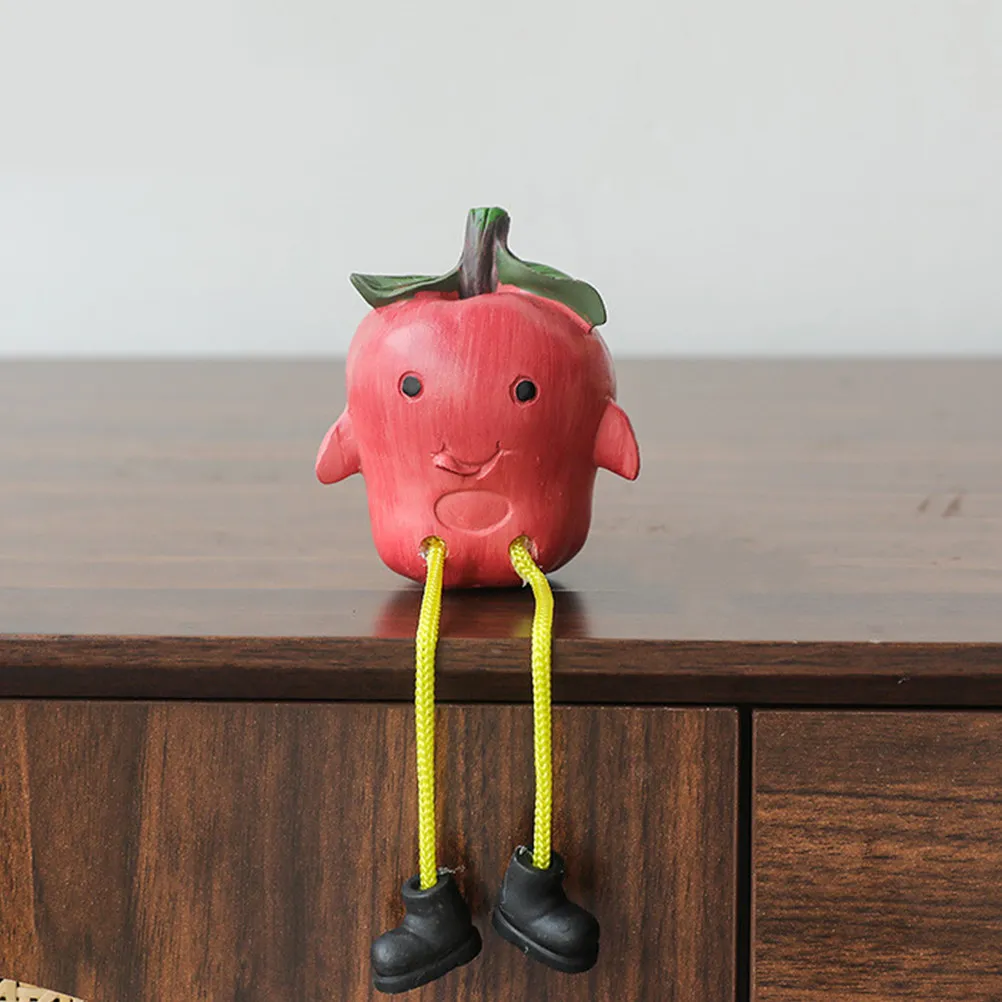 2Pcs Adorable Resin Fruit Statue Table Decor Creative Home Office Desk Shelf Window Bookshelf Decoration Seasonal Party