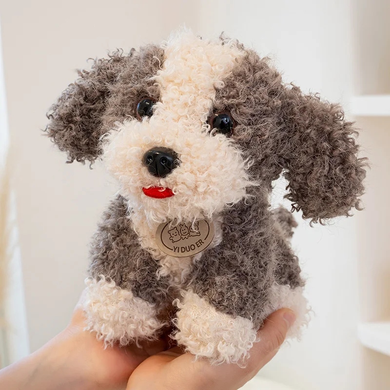 23 cm mooie teddyhond knuffels met krullend haar, zacht knuffeldier, cadeau voor alle leeftijden
