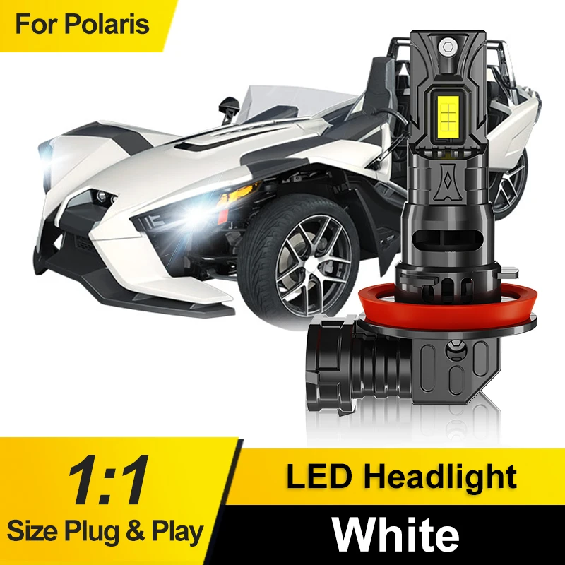 1/2PCS H8 H9 H11 High Power LED Light Bulbs For Polaris Slingshot SLR 17-19 Moto Driving Running Headlight For BMW K1200LT 04-09
