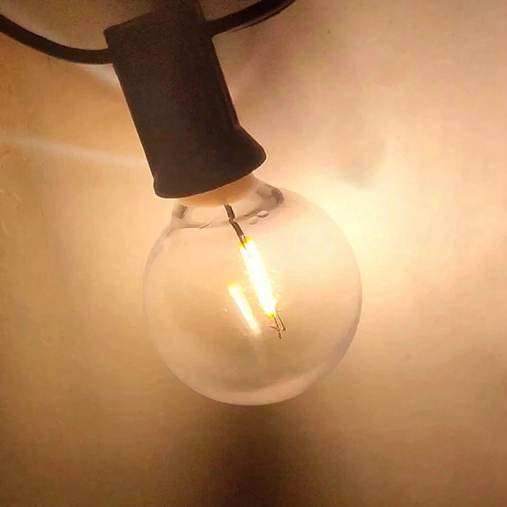 شاتيربروف LED استبدال المصابيح الكهربائية ، غلوب لمبات ل أضواء سلسلة الشمسية ، الدافئة الأبيض ، G40 ، E12 المسمار قاعدة ، 6 قطعة