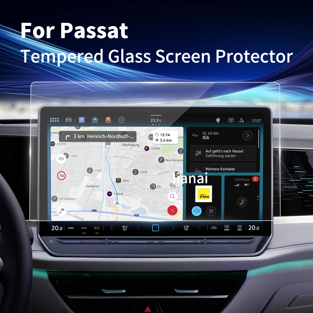 Carplay Screen Protector Tempered Glass Protective Film Navigator Aut Car Stickers Accessories For24 public Passat