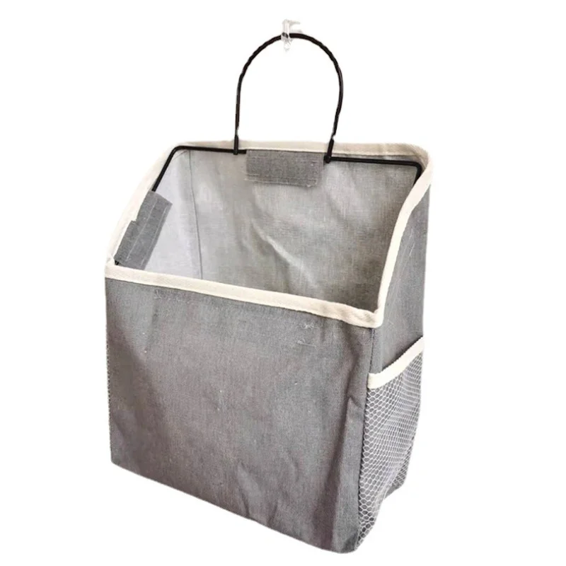 1Pc Wand Lagerung Tasche Stoff Hängenden Korb Schlafzimmer Organizer Tasche Buch Zeitschriften Telefon Halter Haken