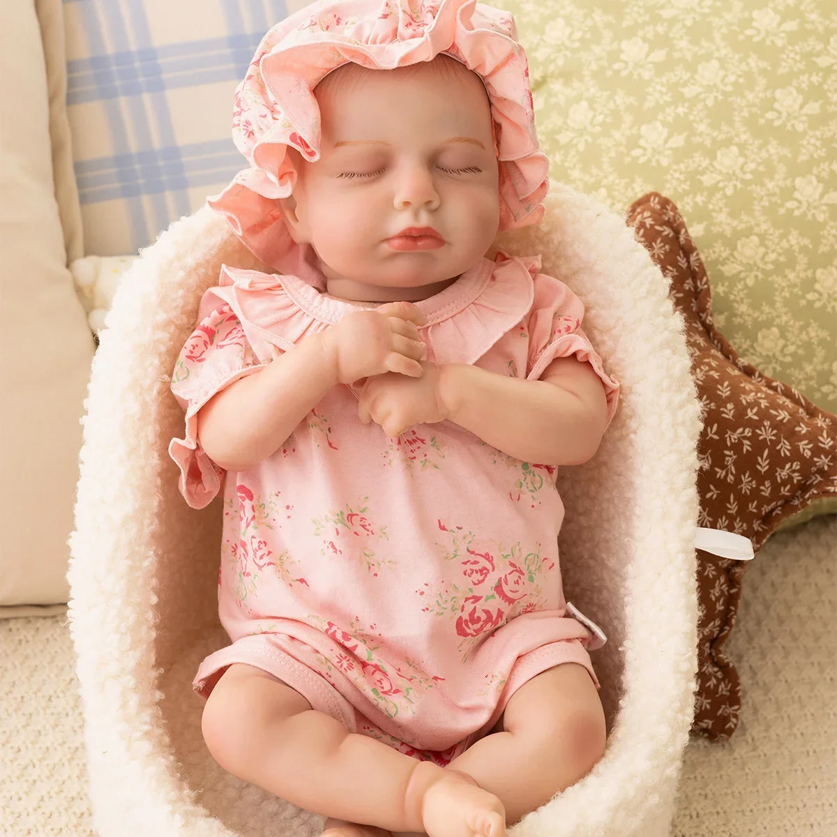 

JOYORA 50cm High Quality Rebirth Doll Handmade Soft Cloth Body Skin Visible Veins Realistic Finished Product Soft Fabric Body ﻿