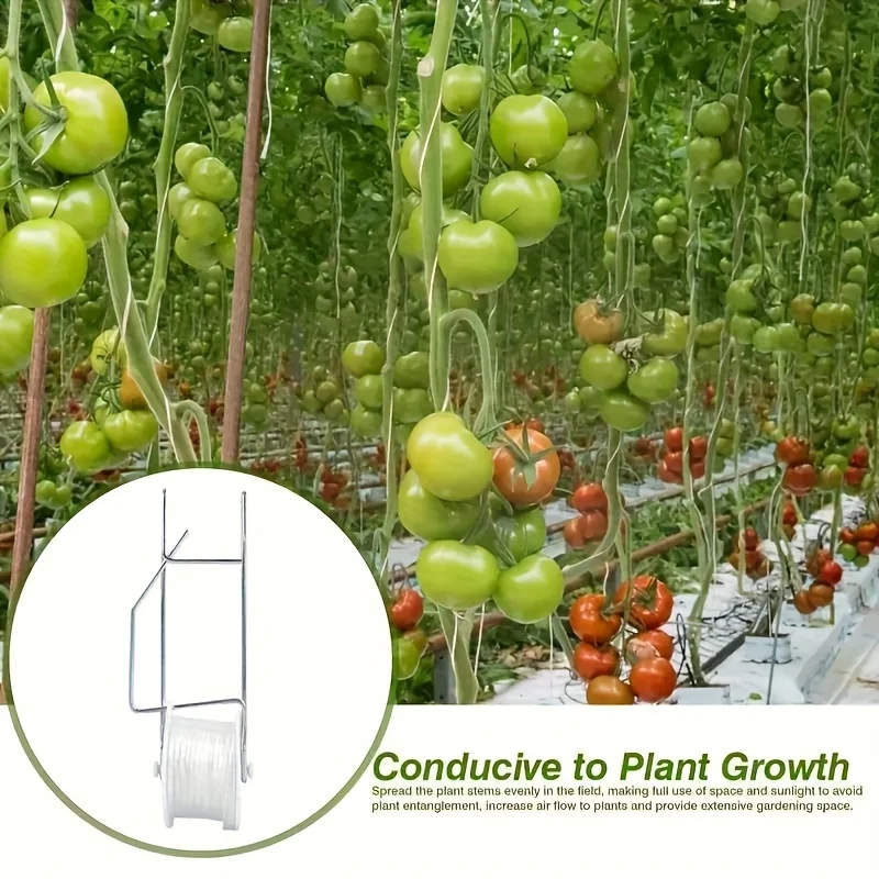 6-teiliges Gewächshaus-Hänge- und Stützsystem, spiralförmige Anbauhaken für den Pflanzenmanagement von Tomaten, Gurken, Erdbeeren und Paprika