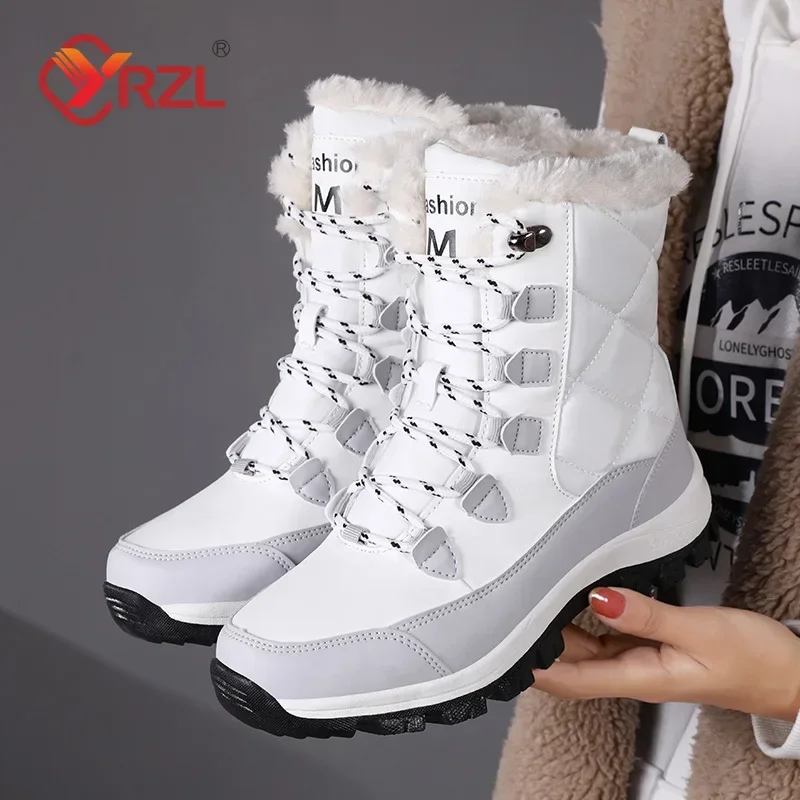 YRZL Boots donna stivali da neve invernali antiscivolo scarpe con plateau per donna scarpe in cotone caldo Ladies Flat Botas Mujer Winter Boot donna