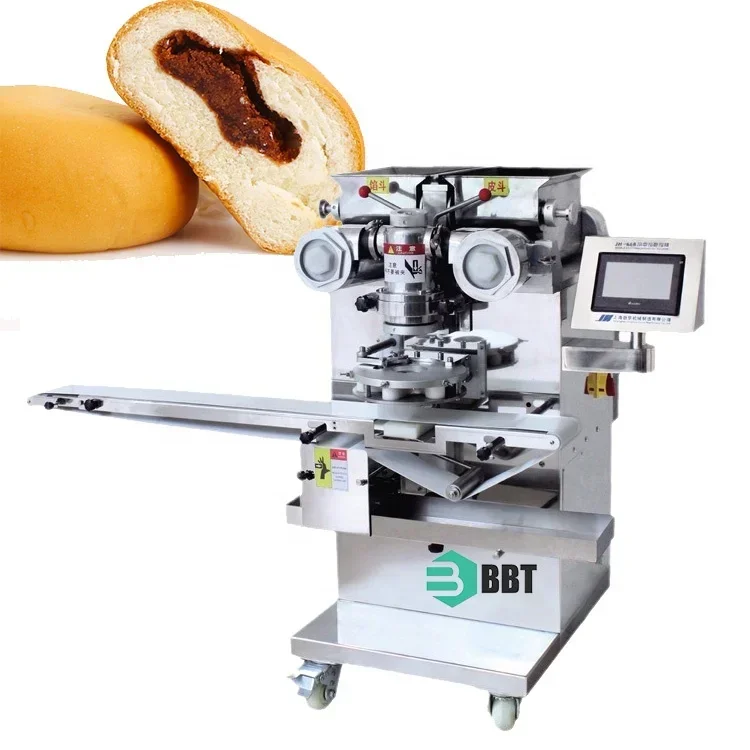 Máquina formadora completamente automática de alimentos con sabor de doble llenado de 3 trémies, máquina de mochi de helado, máquina de incrustación