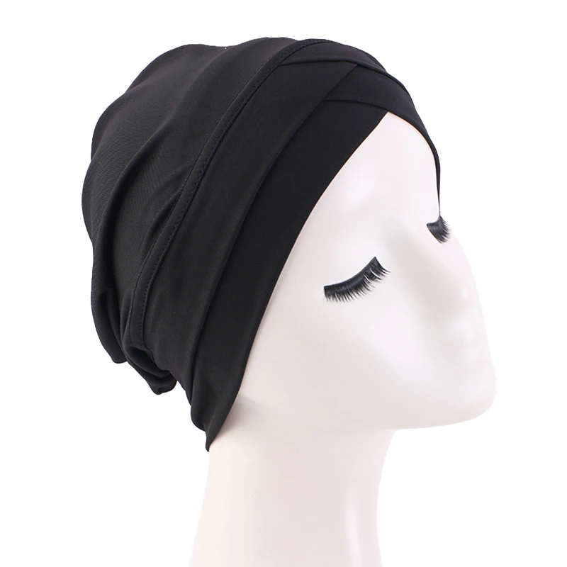Neue Frauen Kreuz muslimischen Hijab Innenhut islamischen Untertuch arabischen Wrap Chemo Bandana muslimischen Schal Hijab Motorhaube Kappe indischen Hut – Detail 7