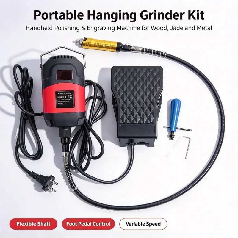 Hanging Die Grinder Portable Handheld Polishing Machine Wood Jade Root Carving Engraving Power Tool