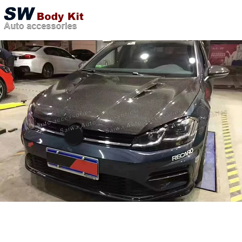 High Quality Carbon Fiber Hood Cover For Volkswagen Golf  7 7.5 MK7 GTI Upgraded With Aerodynamic Valve Cover Performance Kit