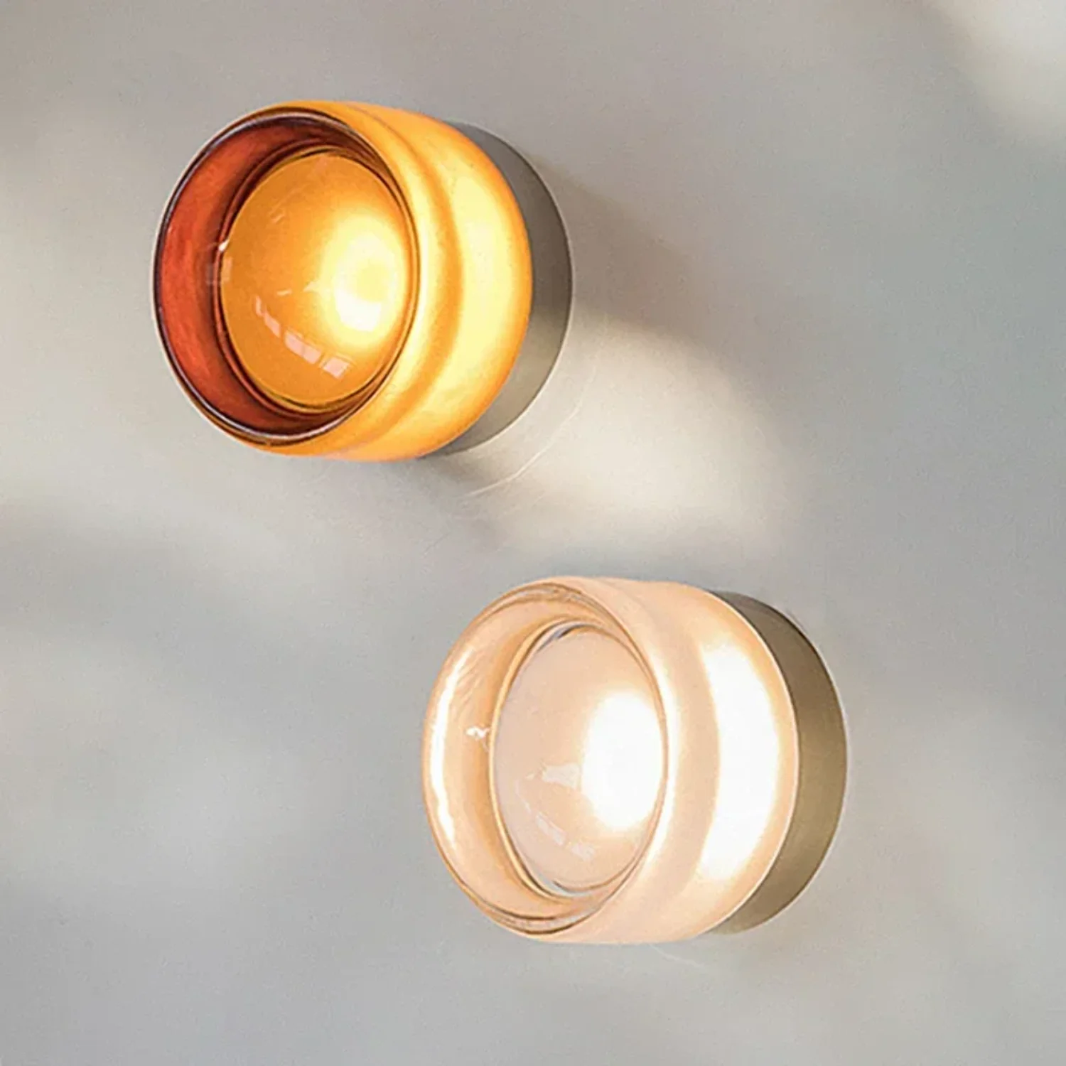 

Modern LED Wall Lamp Living Room Amber Jelly Decor Sconces Corridor Study Dining Decoration Smokey Grey Fixture