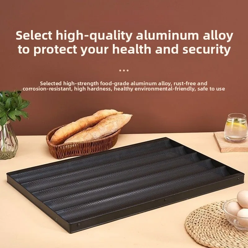 Baguette Non-stick Baking Pan Baking Mold Four Slots Five Slots Wave Baguette U-shaped Commercial 60 * 40 Bread
